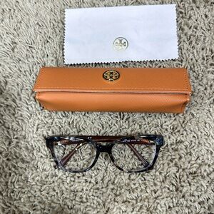 Tory Burch eye glass frames with case and cleaning cloth